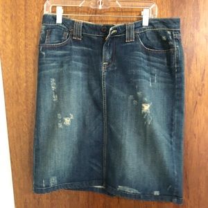 Denim mid calf skirt